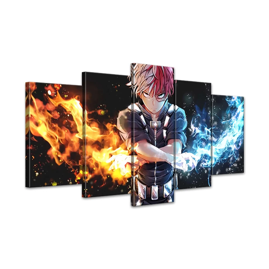 

Canvas Painting 5 Panel Printed HD My Hero Academia Anime Home Decoration Modular Pictures Poster Room wall art Modern Painting