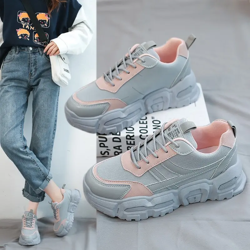 

Women Sports Breathable Outdoor Walking Shoes Woman Mesh Casual Lace-Up Ladies Shoes Fashion Female Sneakers