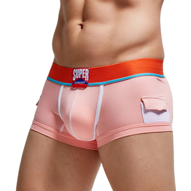

SUPERBODY Men's Underwears Boxers Cotton Underpants High Quality Solid Low-waist U convex Men Boxer Shorts New