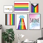 ЛГБТ печать это безопасное пространство гордость Искусство Холст Живопись Печать на стене Ретро Радуга флаг лесбия плакат художественная живопись для спальни