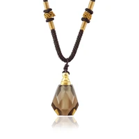 1pc natural smokey quartz stone necklace keepsake urn necklaces memorial jewelry