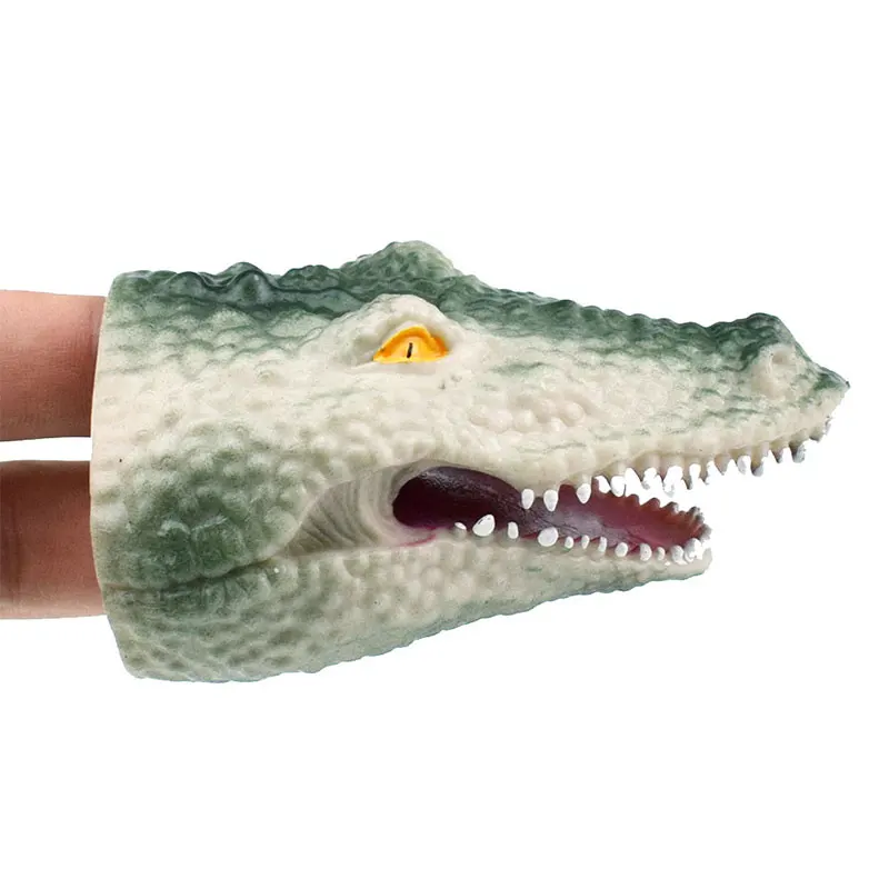 Новинка забавная модель серый крокодил Пальчиковый кукла игрушка фигурка