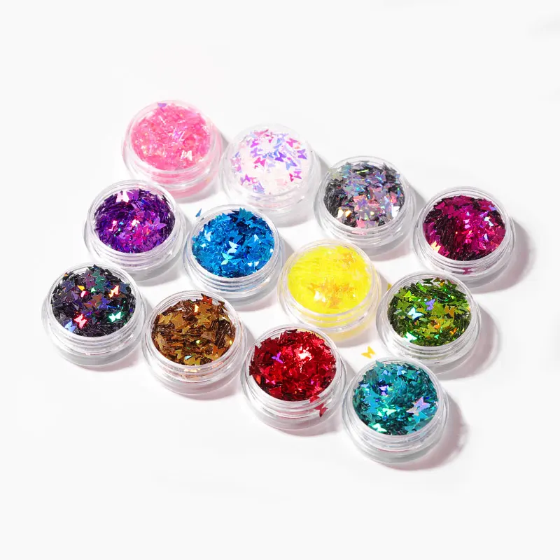 Лазерная пудра для дизайна ногтей 12 шт./компл. розовое золото зеленый коричневый