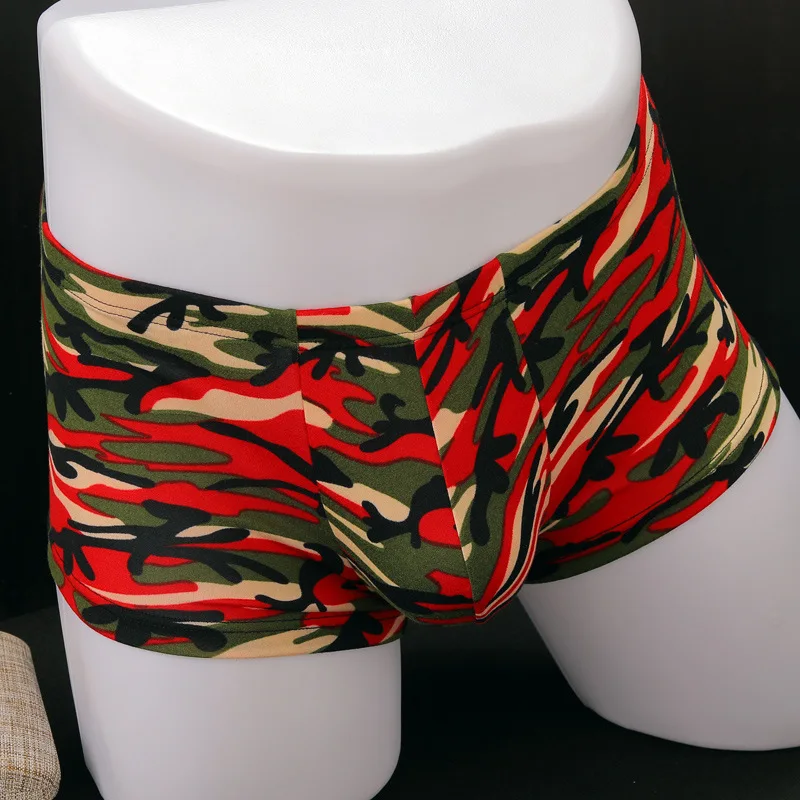 Мужское нижнее белье мужские боксеры хлопковые трусы с принтом карманом для