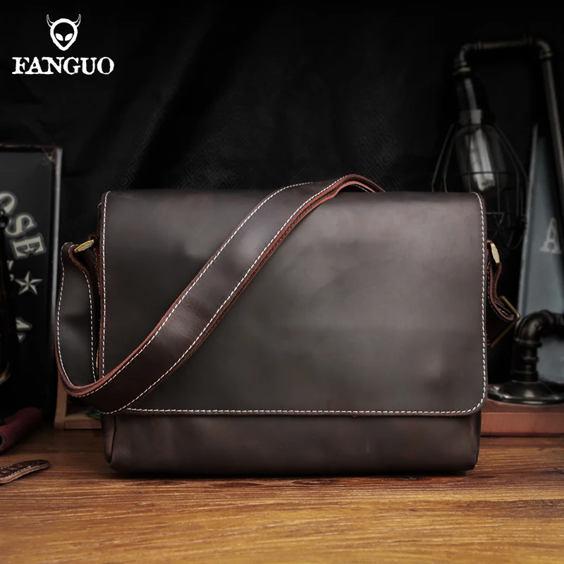 Business Men's Briefcase Genuine Leather Crossbody Shoulder Bag For Male Portable Laptop Handbag Hand Bag Messenger Bag