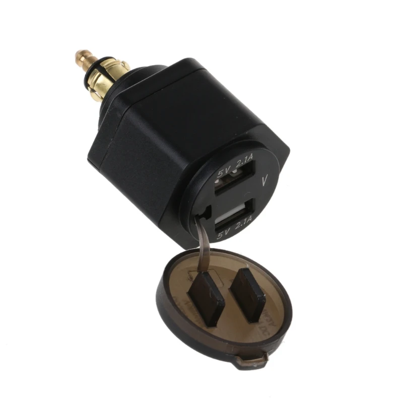 

Motorcycle Dual USB Charger DIN Socket Plug 4.2A Voltmeter Voltage for BMW Style