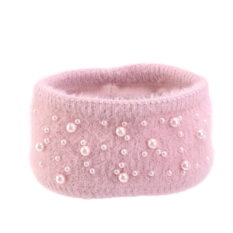 Розовый Новинка; осенне-зимняя вязаная повязка на голову; женские аксессуары для волос из кроличьего меха; эластичный широкий шарф для волос; повязка на голову; головной убор - Цвет: Розовый
