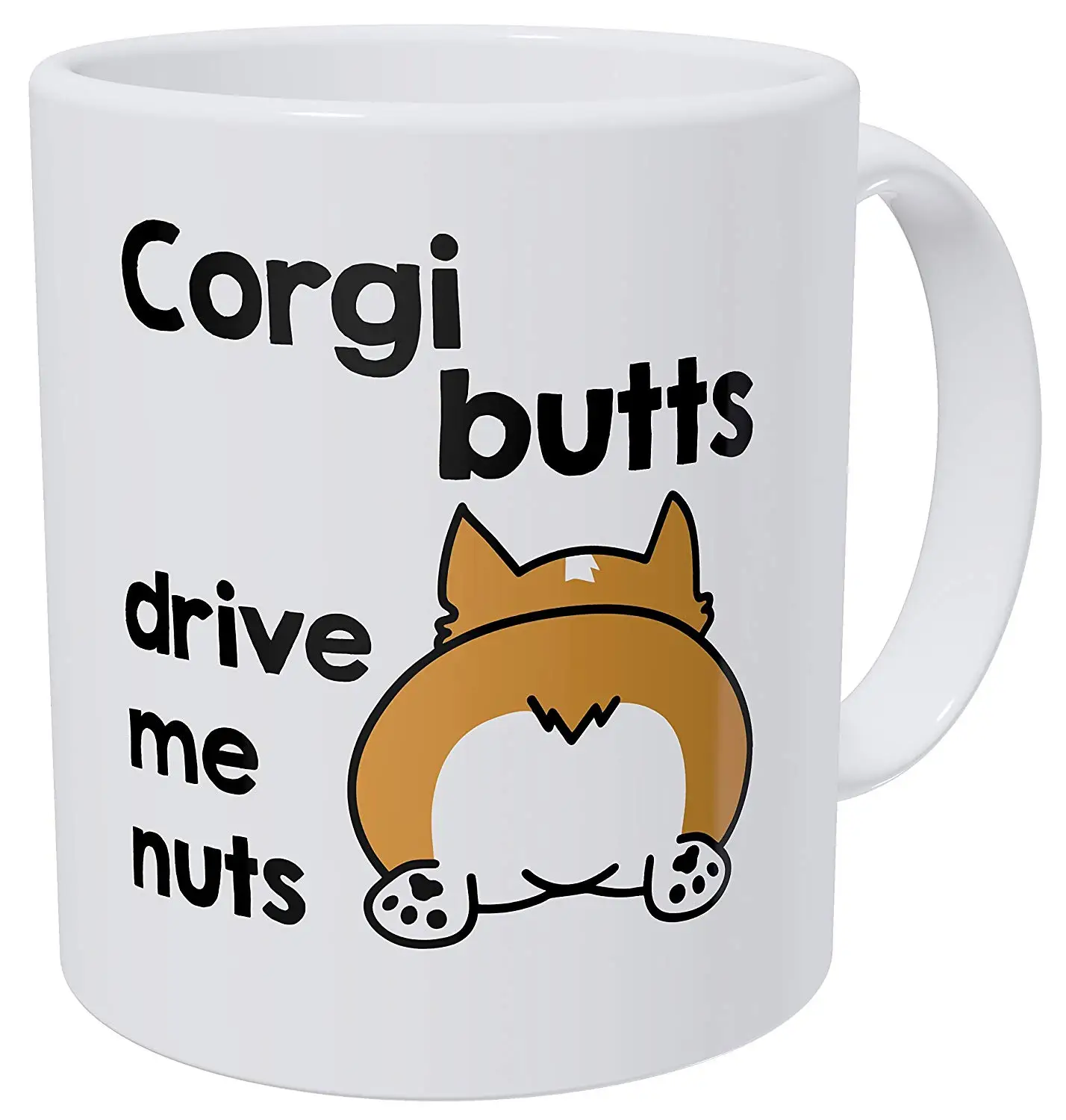 Забавная кофейная кружка Corgi Butts Drive орехи сердце ягодицы 11 унций | Дом и сад