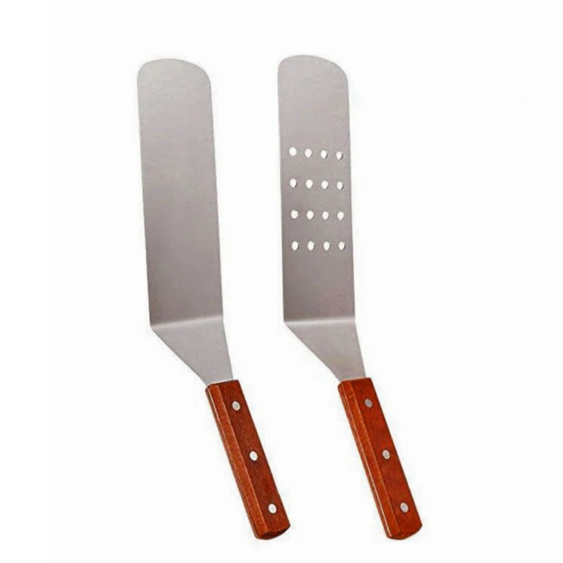 Набор Профессиональной посуды из нержавеющей стали 2 шпателя и скребок для