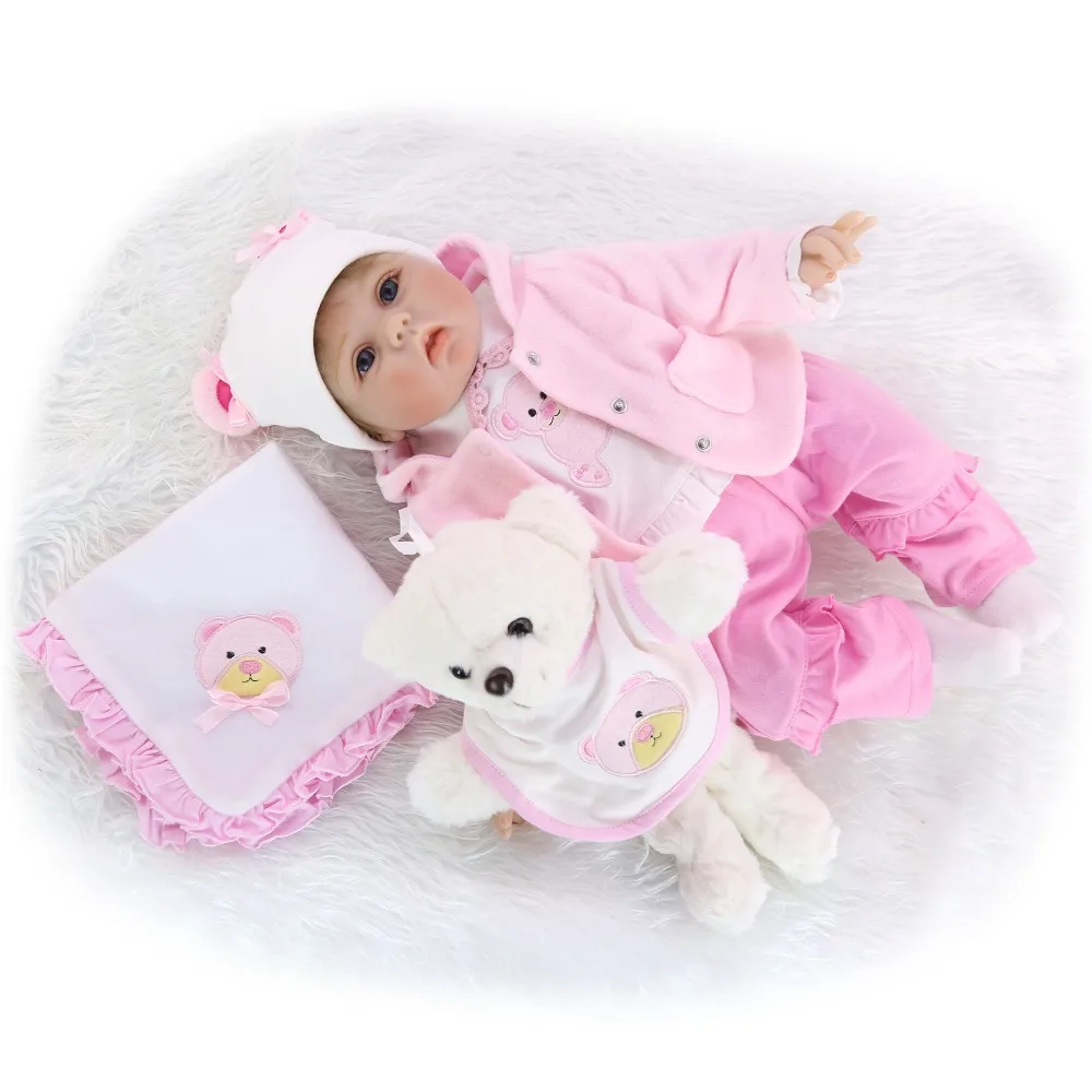 

Brinquedo 22 Inch Realistic Reborn Babies soft Silicone Vinyl Lifelike baby newborn Dolls Kids Sleeping Toys bebes reborn