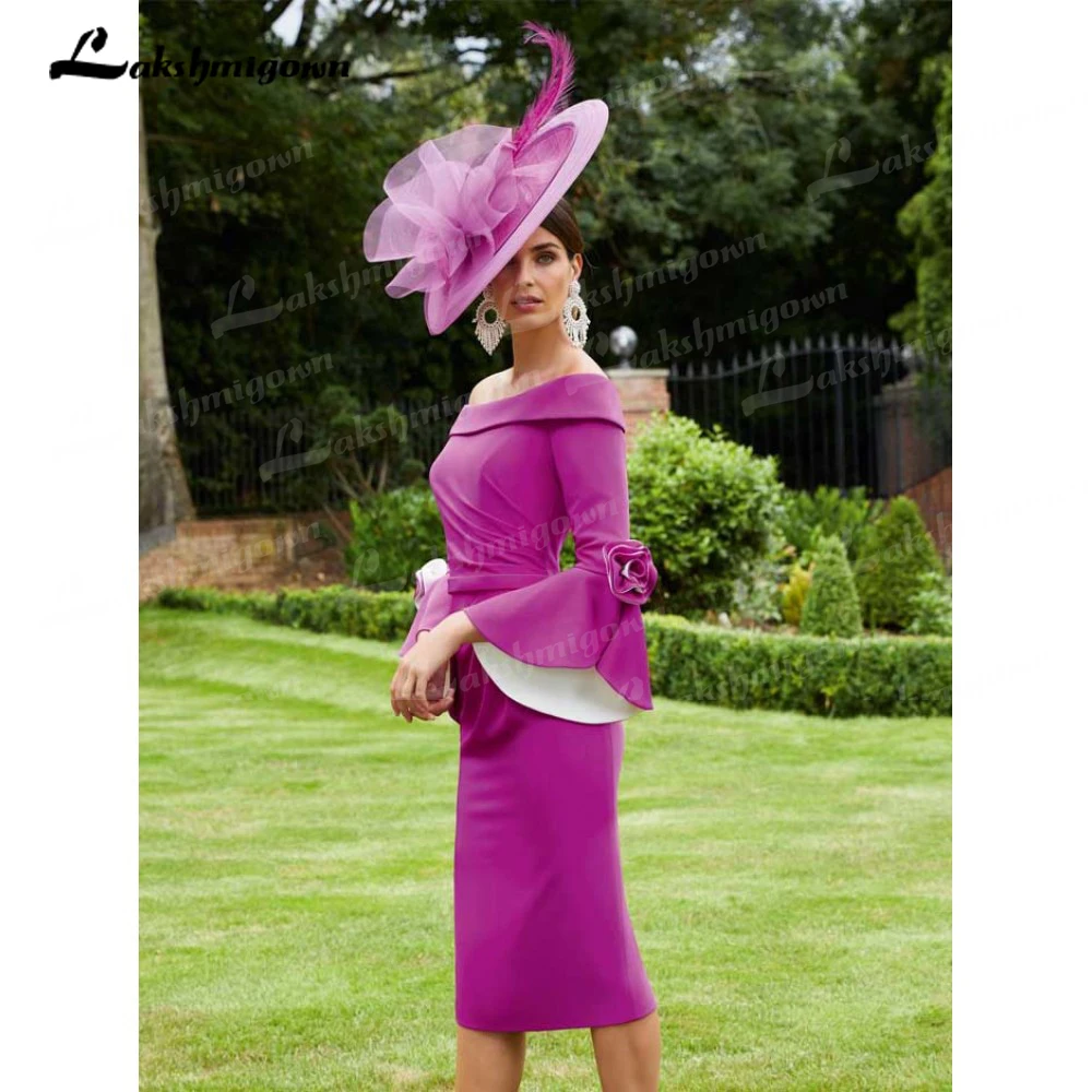 

Темно-синее платье для матери невесты, облегающее платье с длинным рукавом и цветочным принтом, длиной до колена, свадебное платье, платья для матери