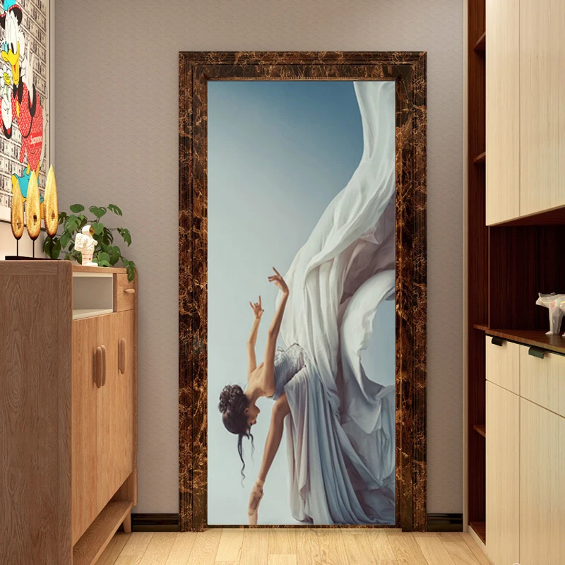 

Модные красивые художественные обои, постер, абстрактные 3D наклейки на дверь, самоклеящиеся водонепроницаемые стеклянные дверные наклейки...