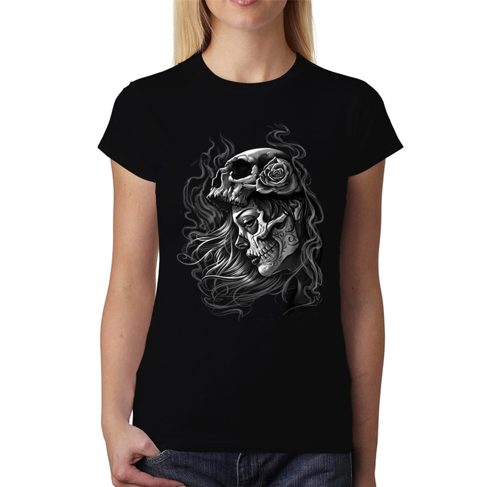 Dead Girl Skull женская футболка Xs-3Xl нового размера плюс одежда | Мужская