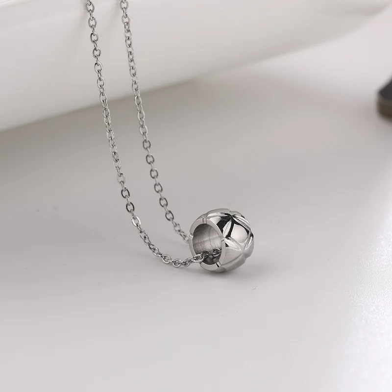 Женское Ожерелье Подвеска с простым дизайном из титановой стали серебряного