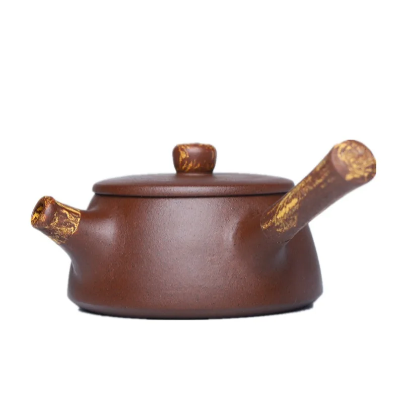 

Yixing purple clay teapot, Tangyu small teapot, handmade, side handle, Kungfu teapot and tea set