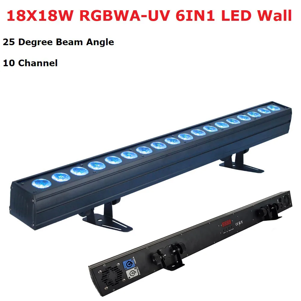 1 шт. светодиодный светильник для бара RGBWA UV 6в1 18X18W настенный DMX 512 сценический