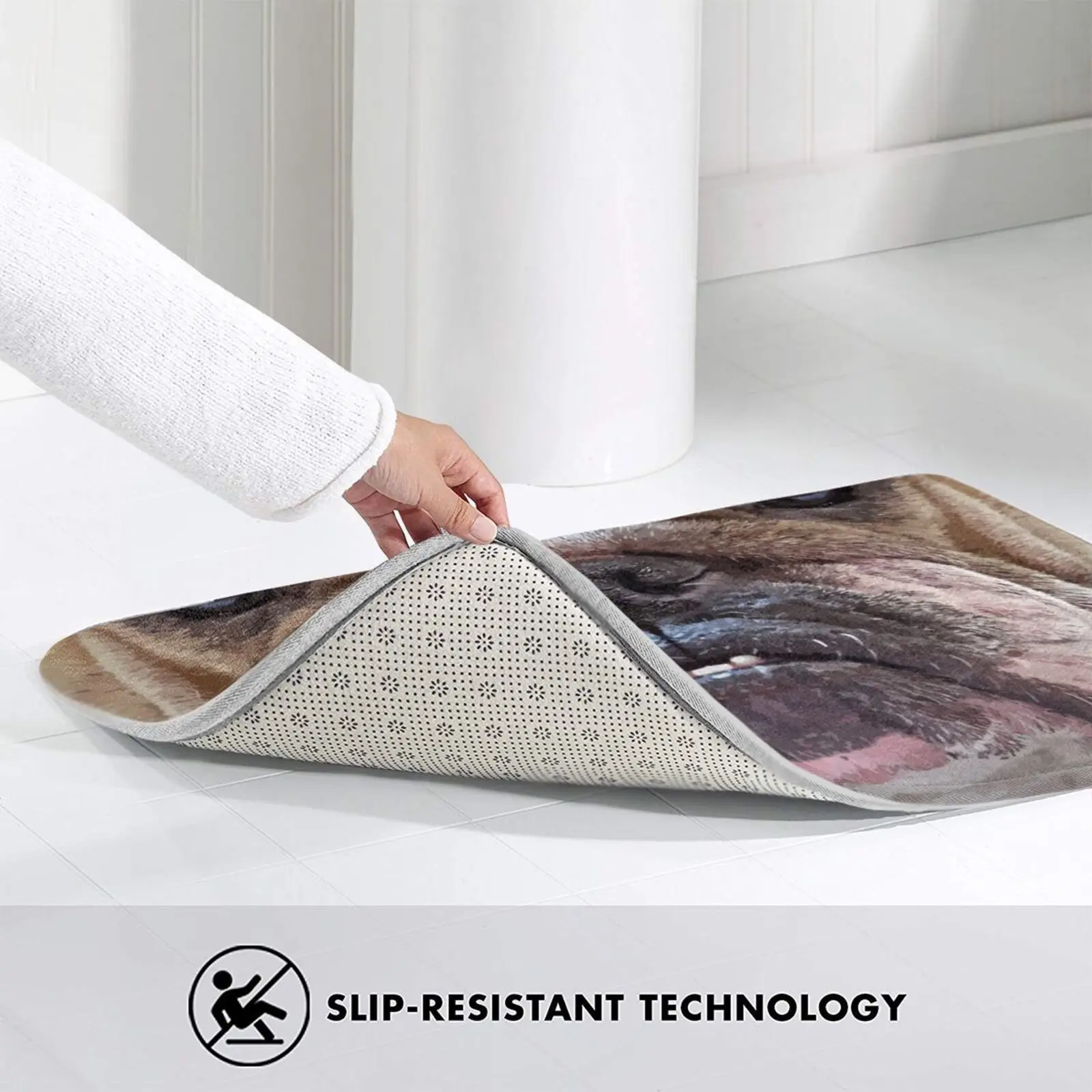 Английский бульдог уход за кожей лица Мягкий Нескользящий Коврик для ванной