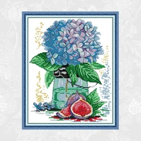 hydrangea and figs chinese cross stitch patterns kits counted printed canvas dmc embroidery set diy kit dimensions cross stitch