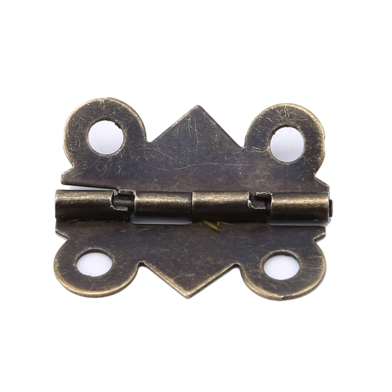 Антикварные Бронзовые мини дверные петли сформой бабочки ящика шкафа шкатулка