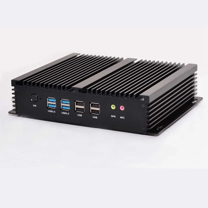 Безвентиляторный промышленный мини ПК Win10 Core i3 4010U i5 4200u i7 5550U 2 * Intel Gigabit Lans 6 RS232 8 USB