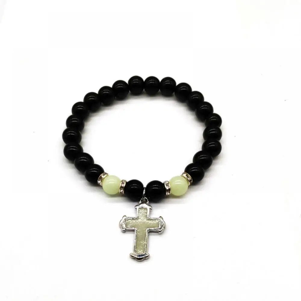 Женский светящийся браслет простой винтажный из перекрещивающихся бусин с