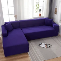 elastic corner sectional sofa cover for living room 2 3 4 place purple solid color l shape protection chaise longue covers