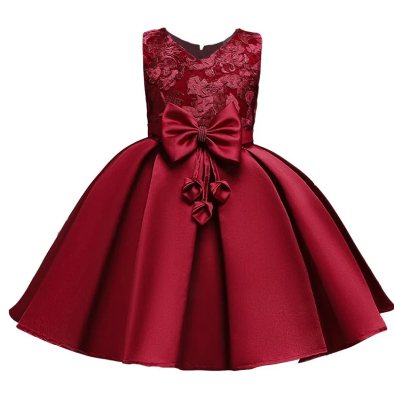 Новый Детский костюм 2021 рождественское кружевное платье с бантом и вышивкой для