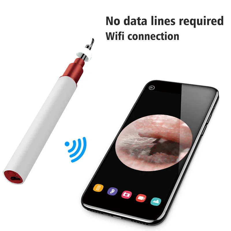 

2021 New Endoscope 3.9MM Wifi Ear Cleaner Wireless Ear Otoscope Inspection Camera 6 LED for Ear Wax Removal For iPhone Android