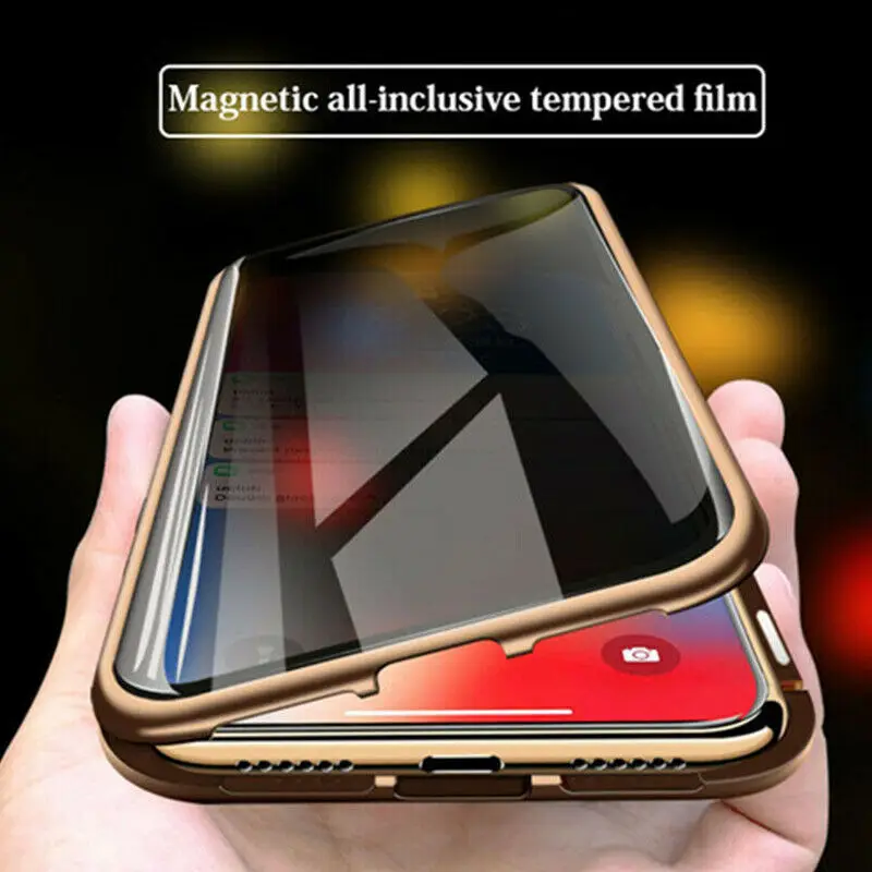 Магнитный металлический чехол для телефона для iPhone 11 Pro X XR XS Max 7 8 6 S Plus закаленное стекло магнит антишпионский чехол для iPhone 11