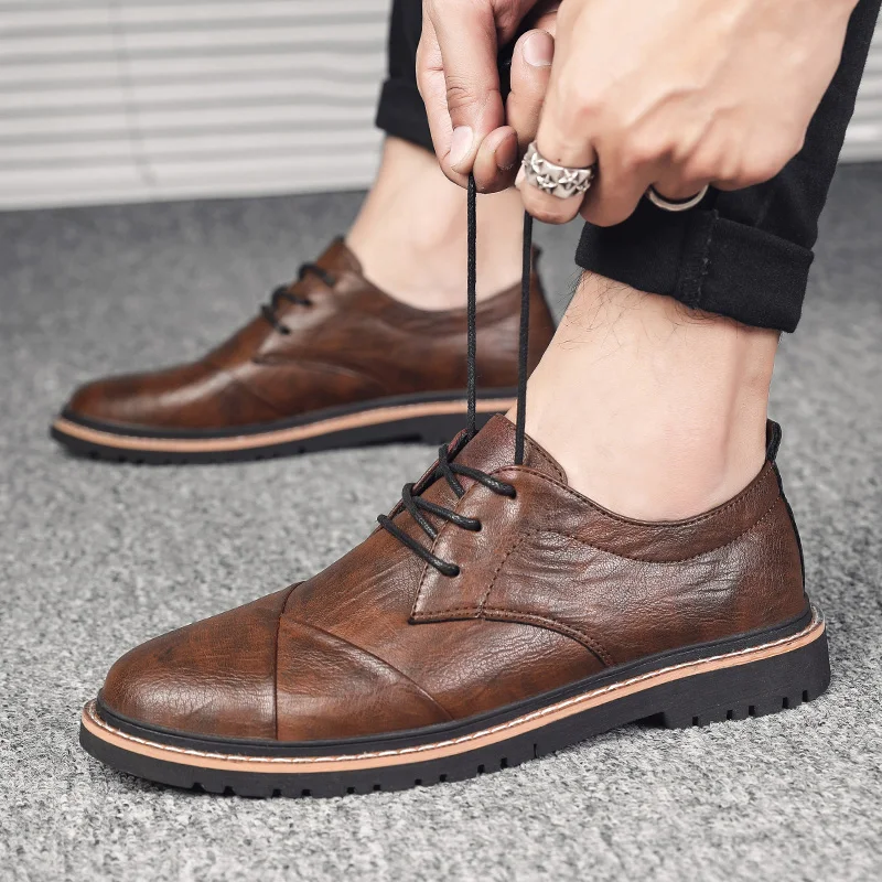 

Брендовые мужские оксфорды, мужские туфли в британском стиле, деловые туфли из натуральной кожи, классические туфли, мужские мокасины на пл...