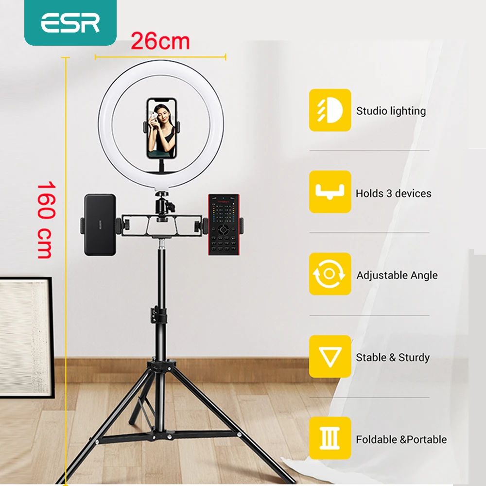 ESR видео светильник светодиодный селфи телефон кольцо Лампа Фотография