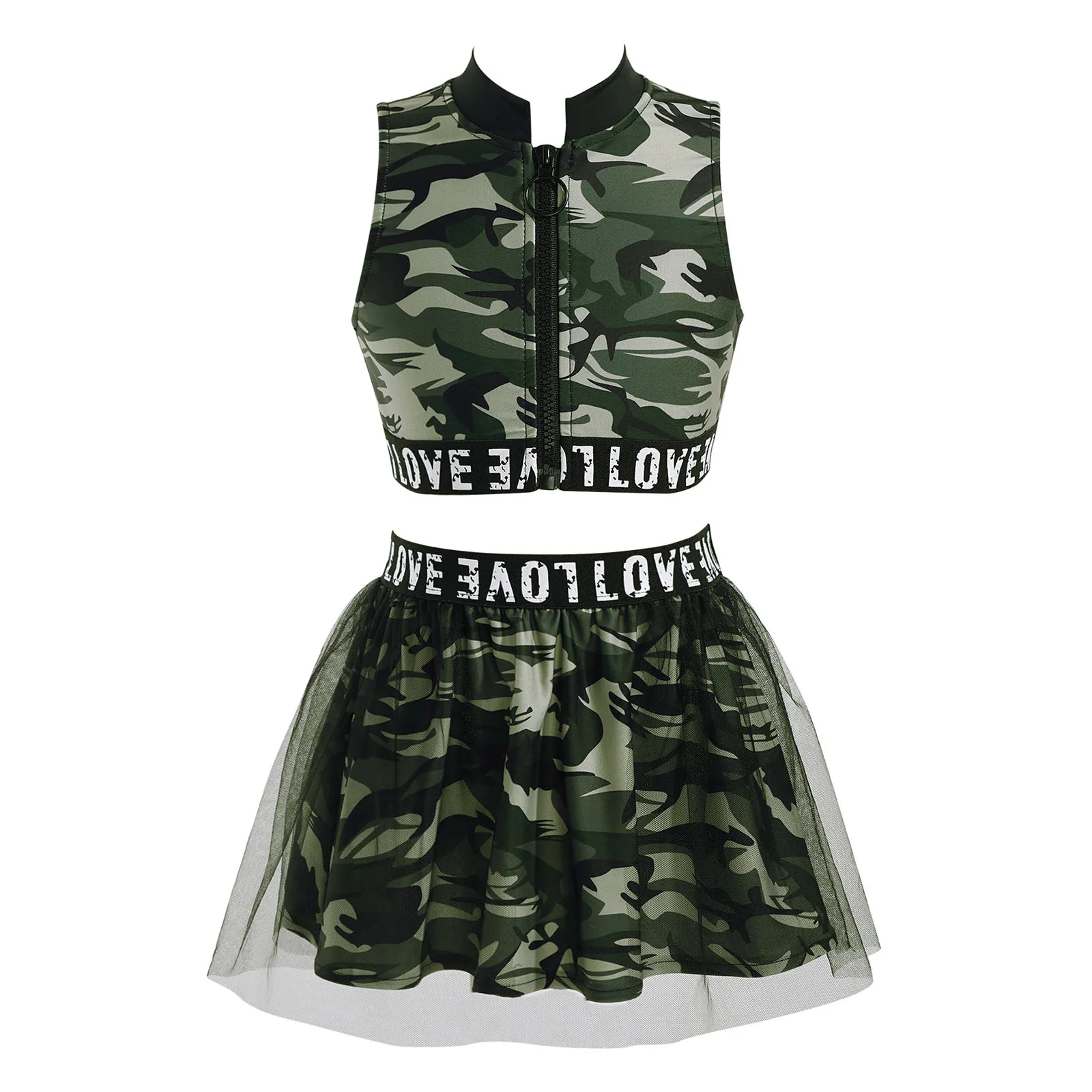 Женский спортивный костюм короткий топ и сетчатая юбка летний для девочек 4 6 8 10 12