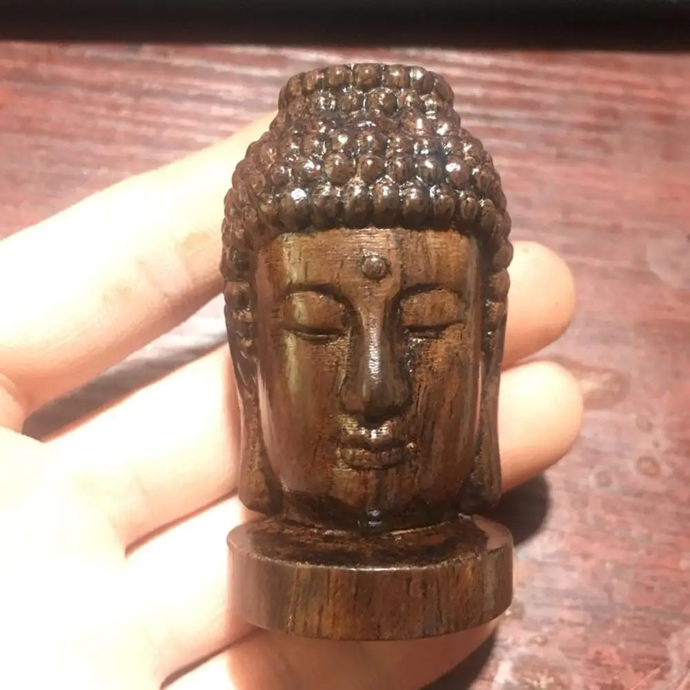 Маленькая деревянная статуя Будды статуэтка голова скульптура аксессуары для