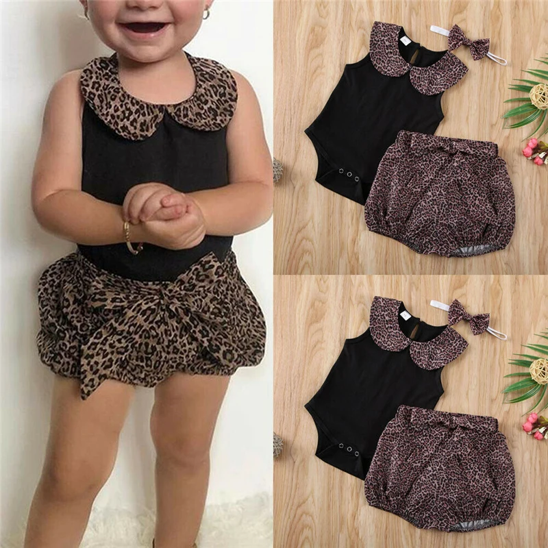 Костюм для новорожденных Леопардовый без рукавов на возраст 0 24 месяца|Комплекты