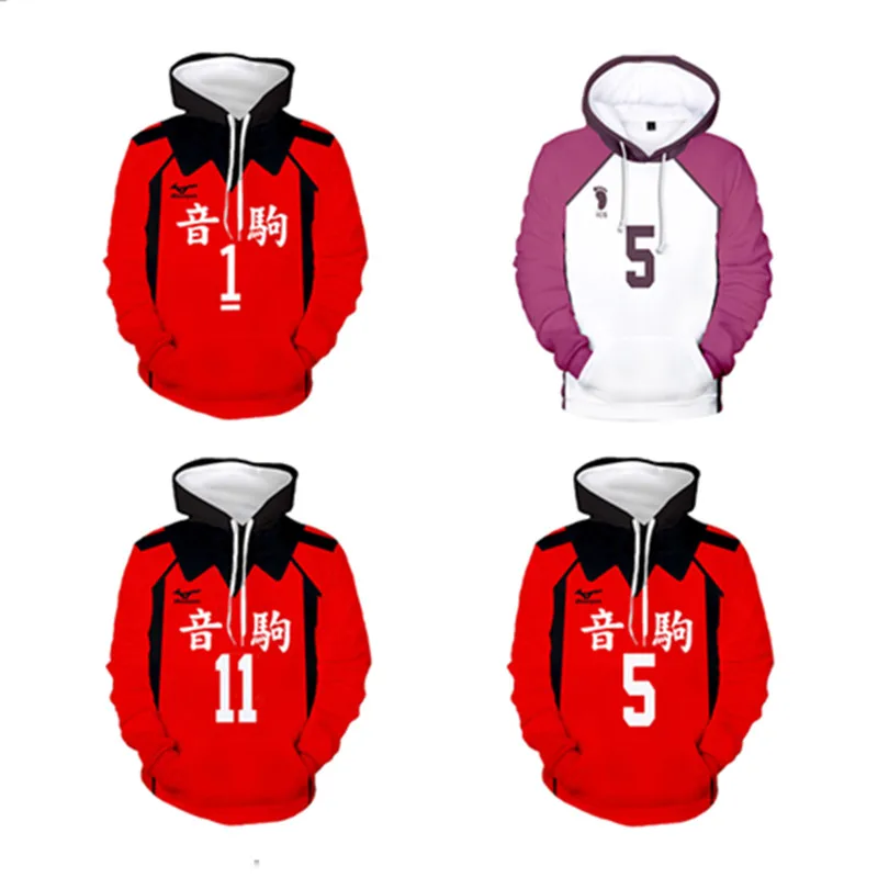 

Haikyuu Nekoma Kozume Kenma Lev Haiba Cosplay Hoodie 3D Printed Sweatshirt Men Women Casual Streetwear Pullover