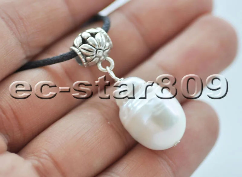 

P6715 23 мм естественный белый барокко Reborn Кеши с жемчужным кулоном