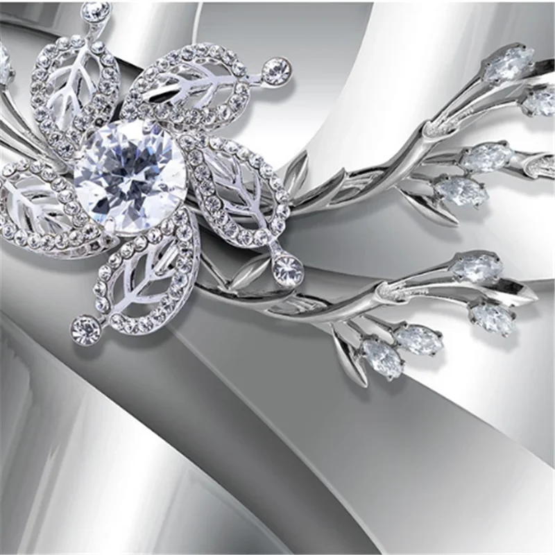 Wellyu индивидуальные обои 3d стерео алмазные крутые металлические фотообои для