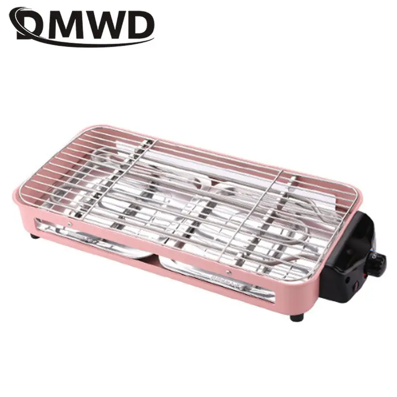 dmwd 1500w barbecue oven household electric grill 220v smokeless indoor diy kebab bbq grill non stick cookware free global shipping