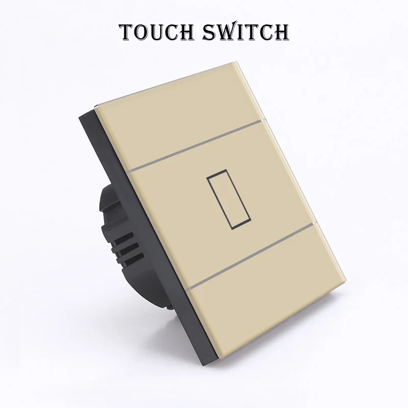 only touch 1 golden Стандартный ЕС 1/2/3 группа Водонепроницаемый светильник сенсорный переключатель закаленное Стекло Панель настенный светильник s - Цвет: only touch 1 golden
