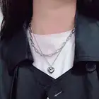 Цепочка многослойная женская, модное Ювелирное Украшение в стиле хип-хоп, цепь на свитер, кулон в виде сердца, длинное ожерелье