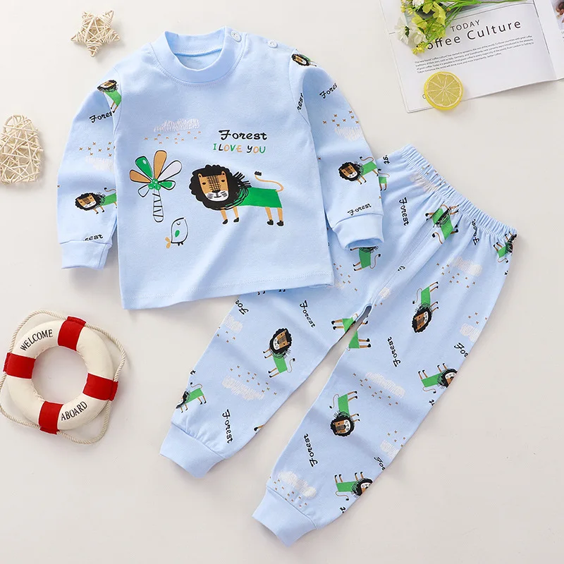 Детские пижамные комплекты комплект одежды для сна маленьких мальчиков и