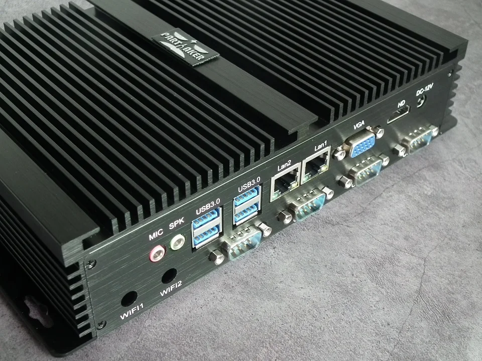 Безвентиляторный usb 3.0 промышленных с двойной гигабитный lan 4 com hdmi автоматической загрузки intel celeron c1037u 1.8g 4g барана 16g ssd windows linux