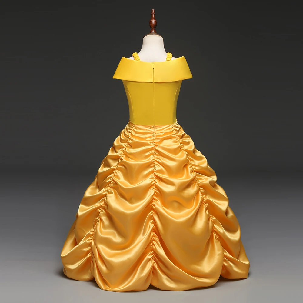 Красивое и чудовище платье Белль для маленьких девочек принцессы костюм косплея