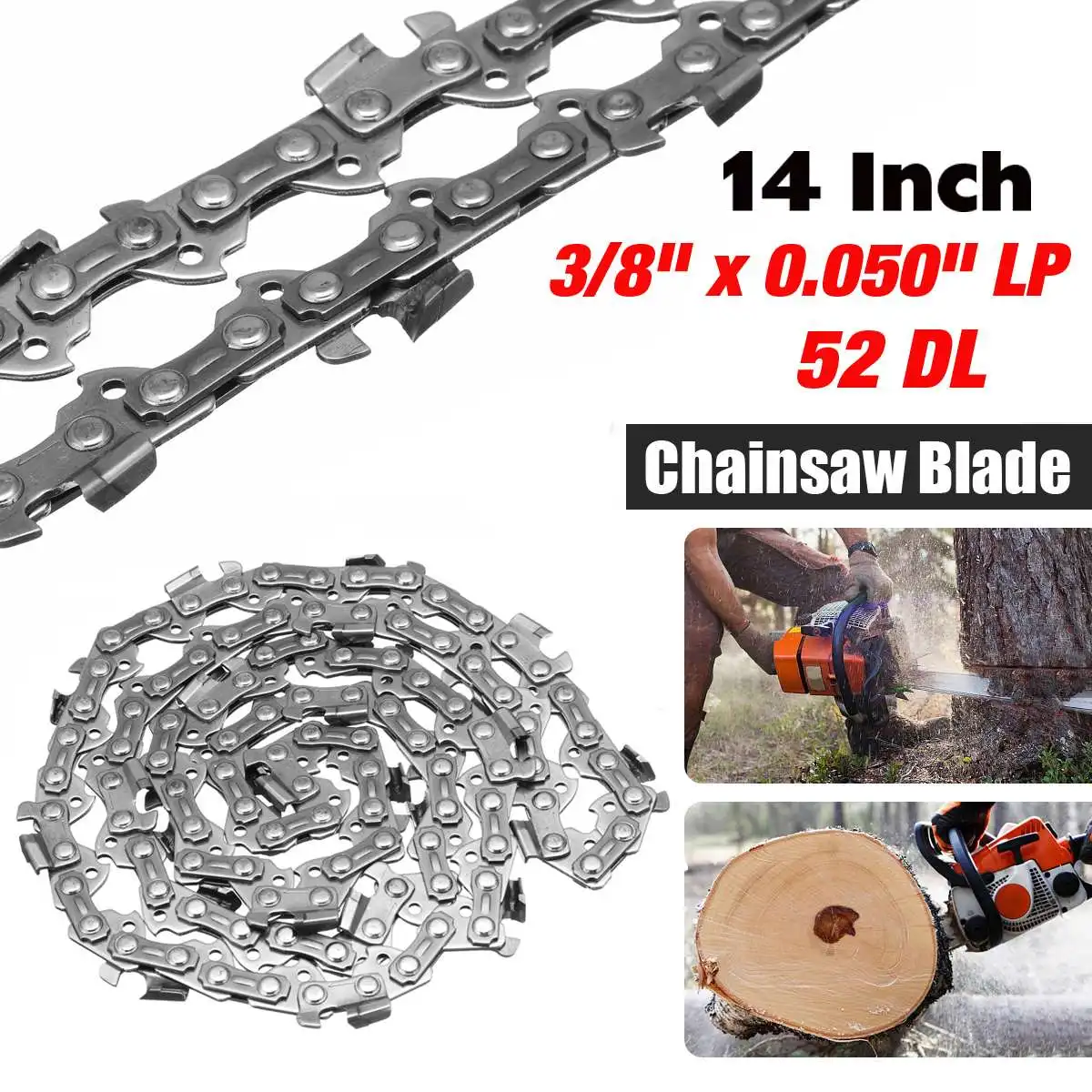 14-дюймовые садовые цепные пилы твердосплавная цепь для бензопилы 52 звенья 3/8x0 050 LP