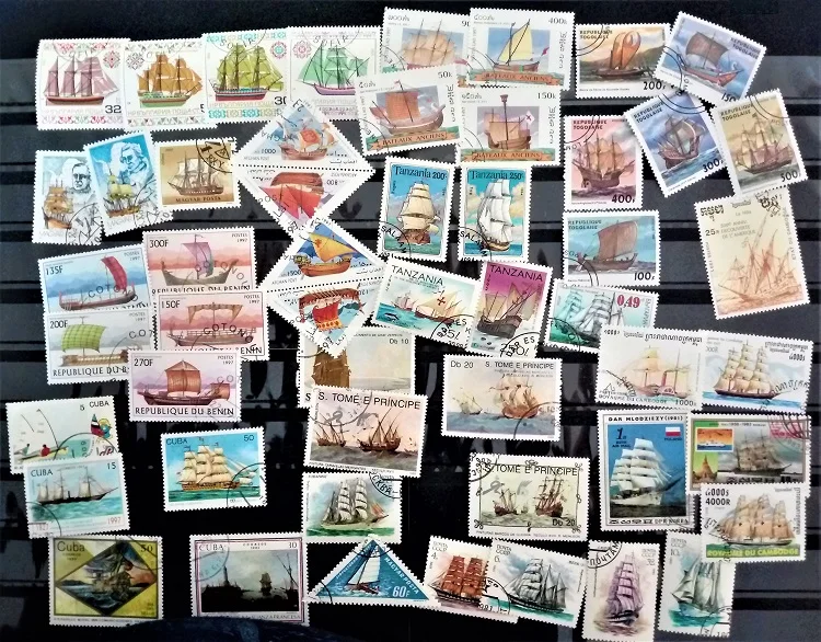 50 шт. парусники лодка тема марки World оригинальная почтовой марке с хорошее