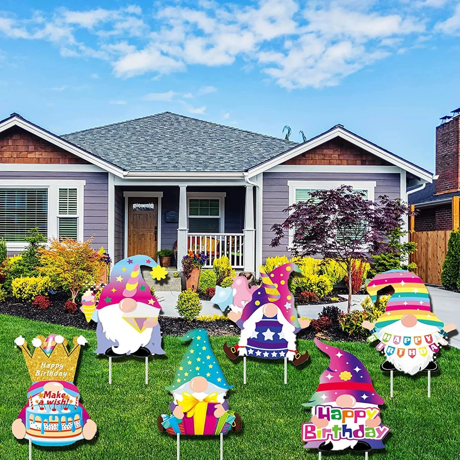 Украшение для двора на день рождения знаки ко дню карликовый двор газон сад