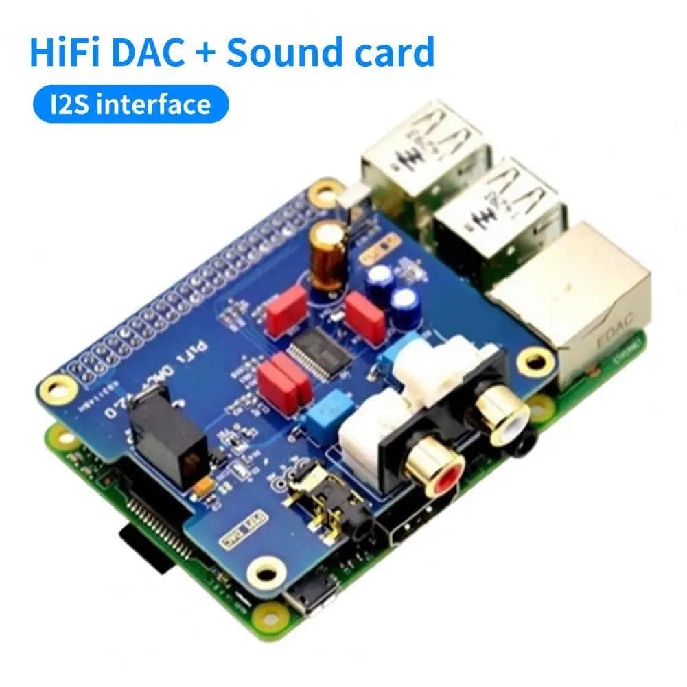 

Hi-Fi DAC профессиональный интерфейс I2S Идеальная совместимость долговечная Звуковая карта для Raspberry PI B +/2B версии