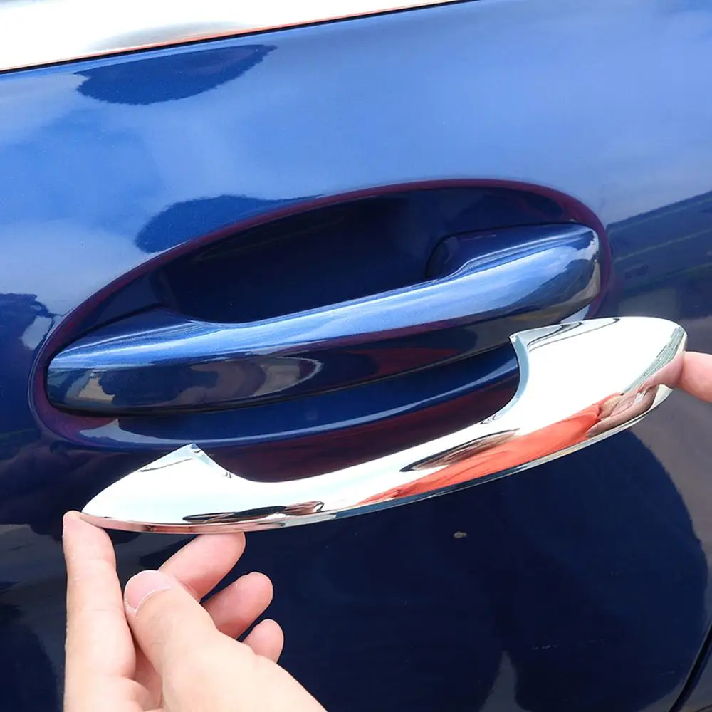 

5pcs Chrome ABS Plastic Sticker Car Door Handle Trim for Mercedes Benz C E Class GLC 2016-2018 Model LHD Vehicles Accessories