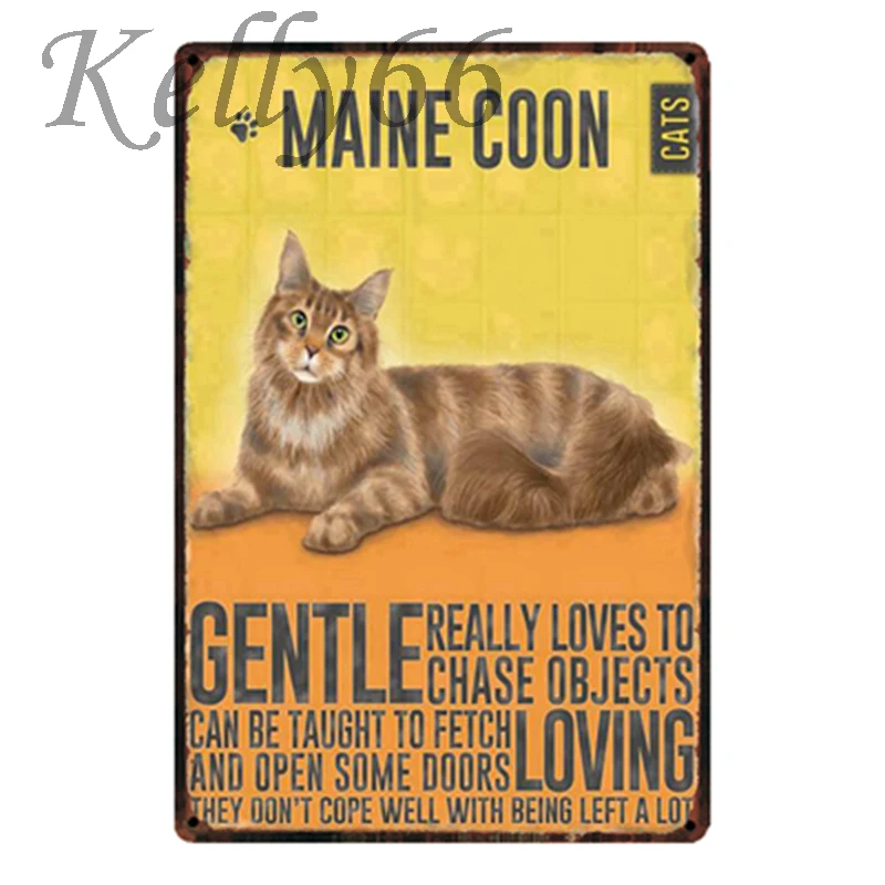 [Kelly66] домашние кошки Ragdoll синий сиамский табби имбирь металлический знак Олово плакат домашний Декор Бар настенная живопись 20*30 см размер Dy32