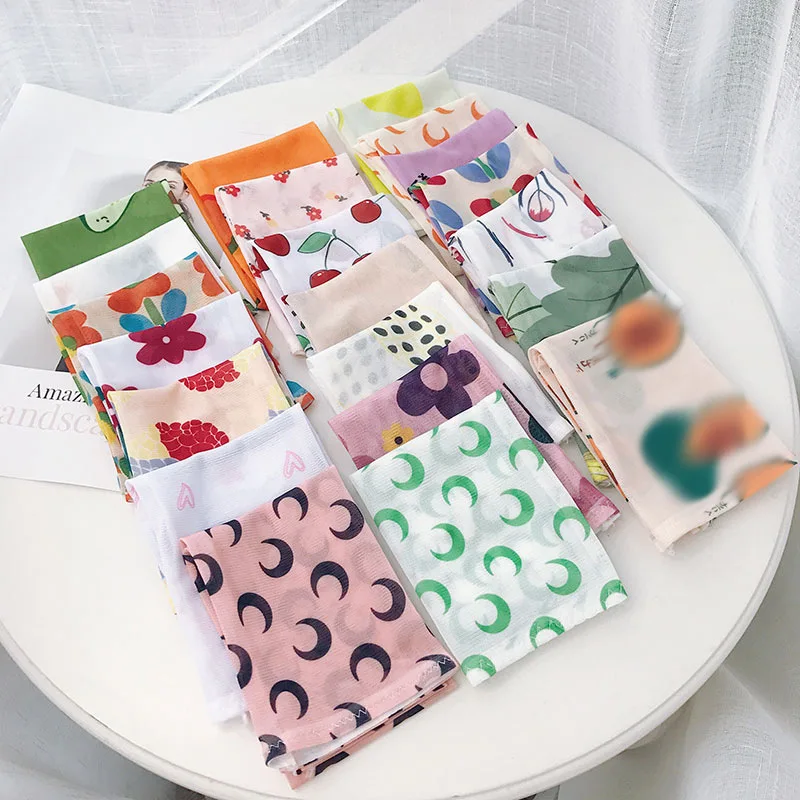 Женские солнцезащитные перчатки с принтом модные для вождения из ледяного шелка